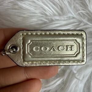 1.5" y2k COACH Vintage Gold Fob Bag Charm Hang tag Hangtag